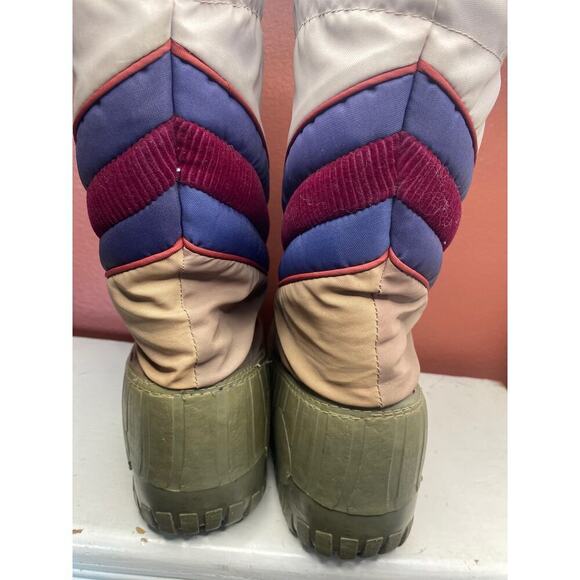 VINTAGE retro 1970s Winter Snow Boots Wedge 9.5 - Picture 5 of 9